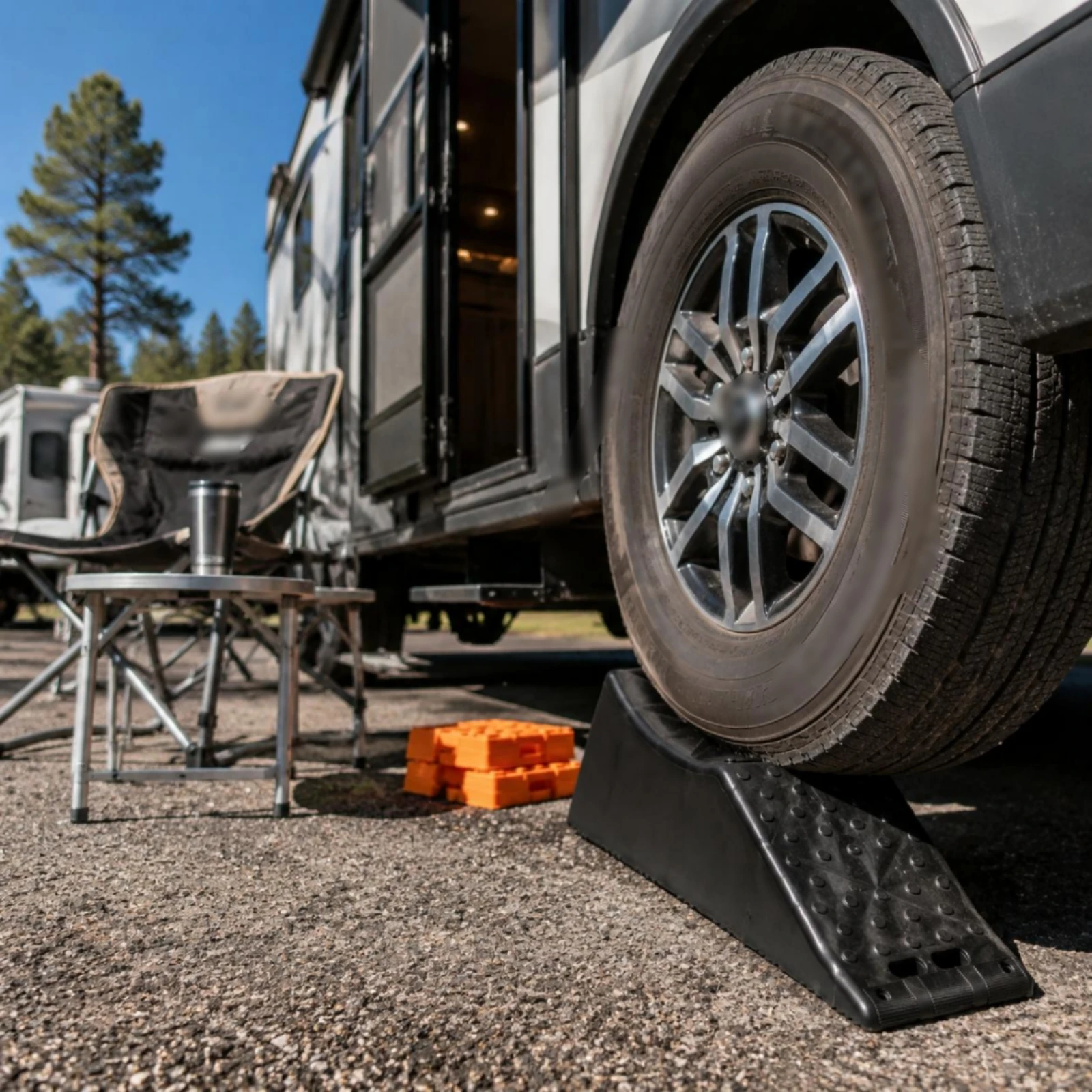 Tire Chock Heavy-Duty Wheel Chock Tire Stopper Block Weather-Resistant Vehicle Safety Easy to Remove for Parking, Garage