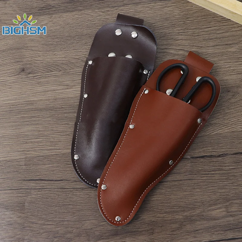 1Pcs Garden Scissors Storage Bag. Pure Cowhide Scissor Bag Can Hold Most Manual Scissor Tools And Is Suitable For Garden Work.