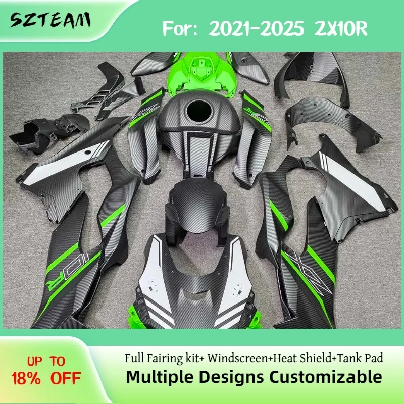 

Full Fairing Kit for Kawasaki 2021-2025 ZX10R Carbon Fibre ABS Replacement Panels Motorcycle Fairings ZX 10R 21-25