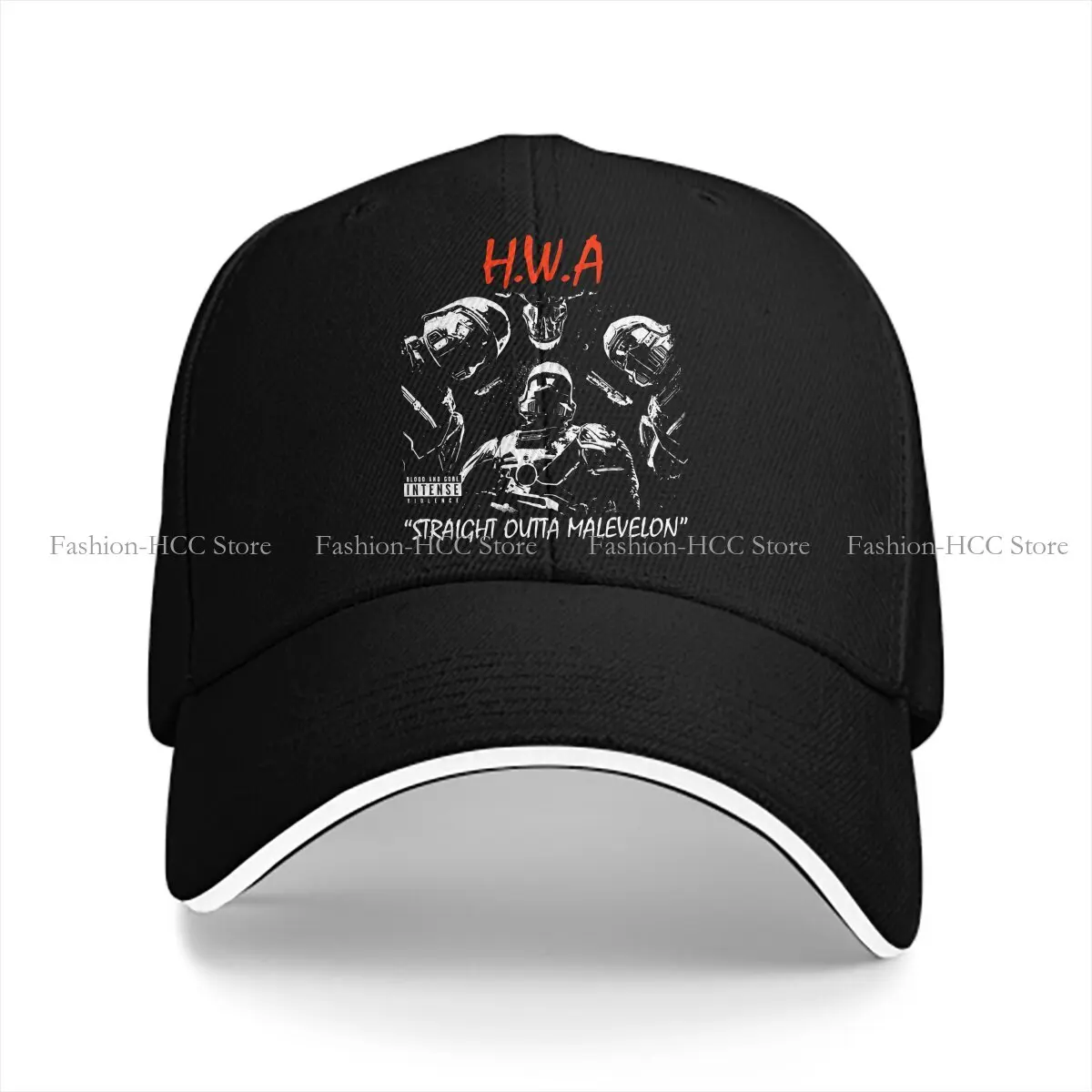 Washed Men's Baseball Cap HWA Straight Outta Malevelon Trucker Snapback Caps Dad Hat Starship Troopers