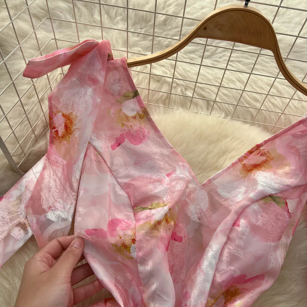 Chic vintage sleeveless butterfly print Elegant Fairy korean fashion Boho dress women clothing dress