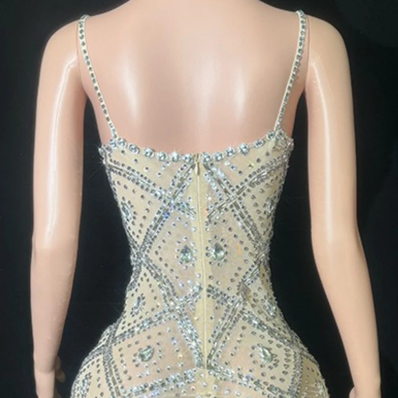 Suspender เพชร Slim Temperament วันเกิด PARTY จัดเลี้ยงโฮสต์ Evening Photo Album วันหยุด Vestido Dorado Entallado