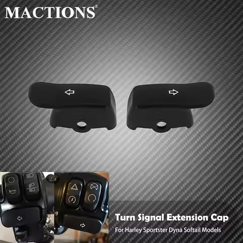 Motorcycle Turn Signal Extension Cap Black Switch Button Extended Cover For Harley Softail Fat Boy FL Dyna Sportster XL 883 1200