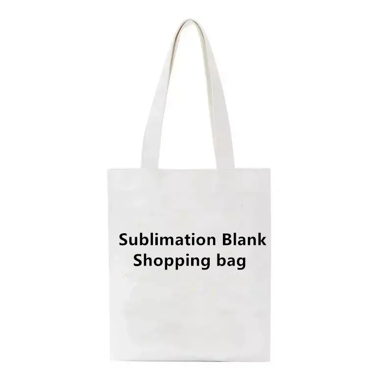 

10PCS Hot Sublimation Blank Canvas Tote Shoulder Shopping Bag Women Ladies Handbag for Promotional Gift For Heat Transfer Print