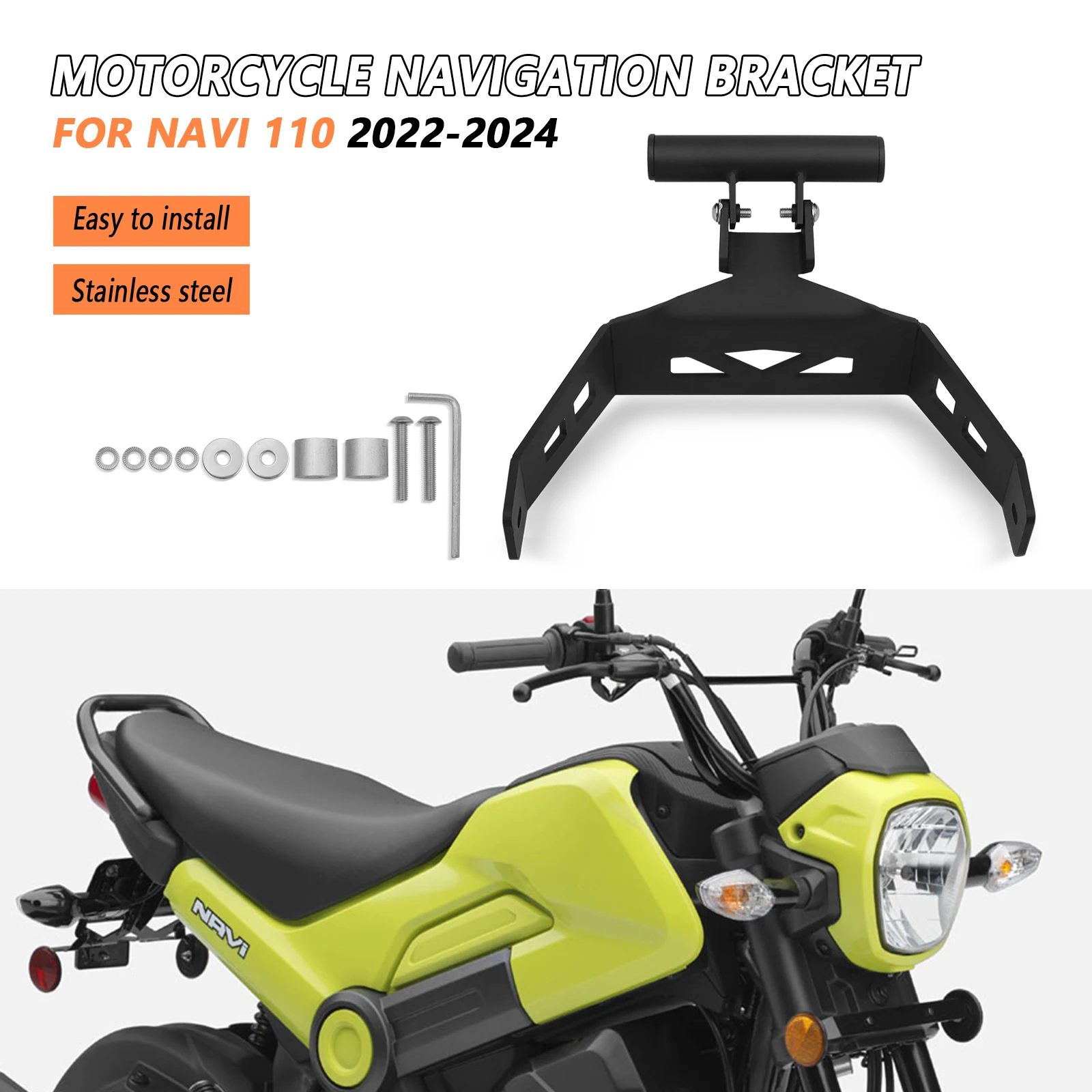 

New Motorcycle Windshield GPS Navigation Mounting Bracket Mobile Phone Navigation Holder Adapter for Honda Navi 110 2022-2024