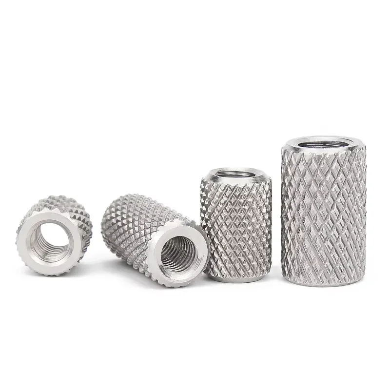 304 Stainless Steel Extended Cylindrical Knurled Nut Mesh Nut Regulating Nut M2 M2.5 M3 M4 M5 M6 ~M16