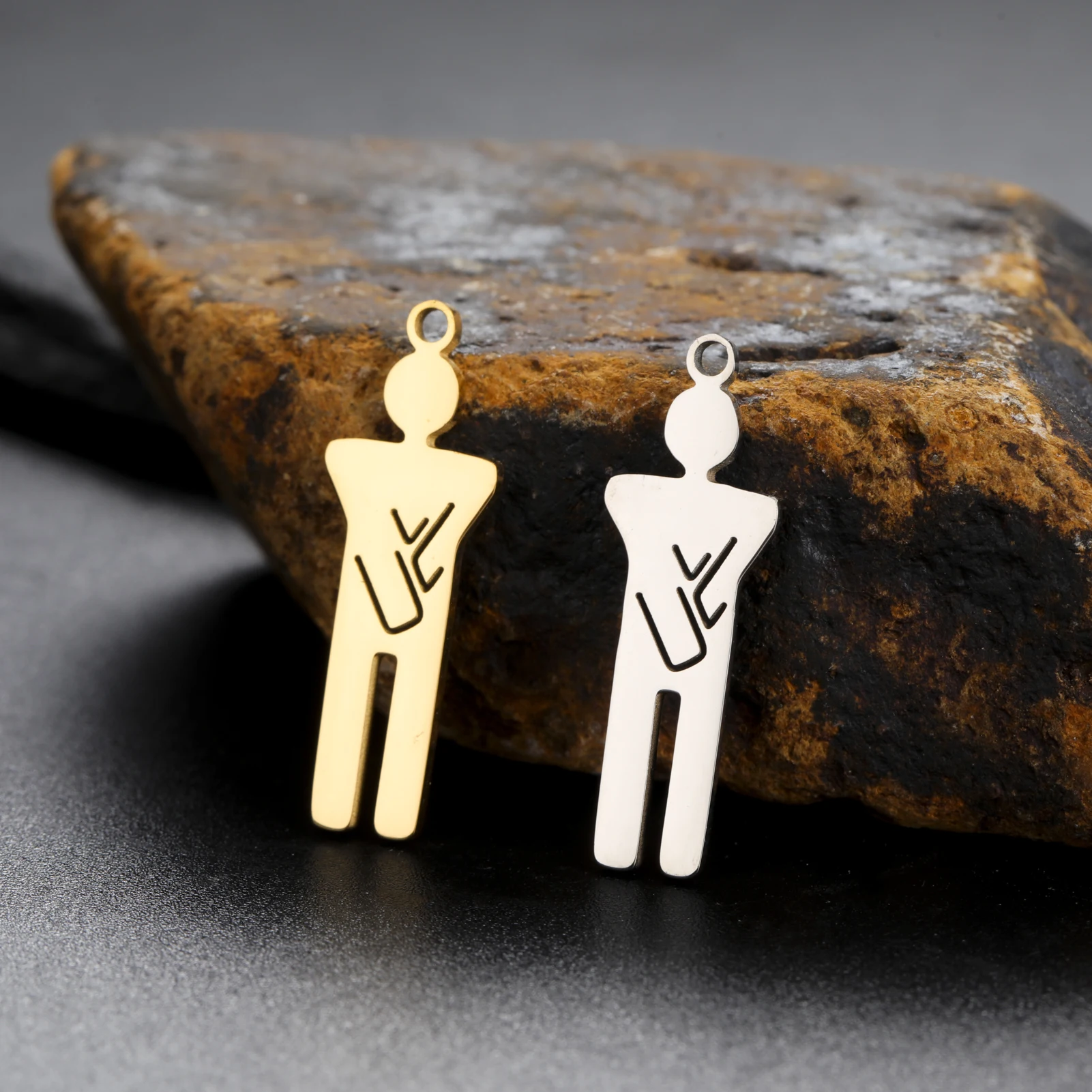 3pcs Stainless Steel Creative Funny Hip-hop Charms Woman Man Boys Girls Pendnats For DIY Jewelry Making Necklace Keychain Gifts image 5
