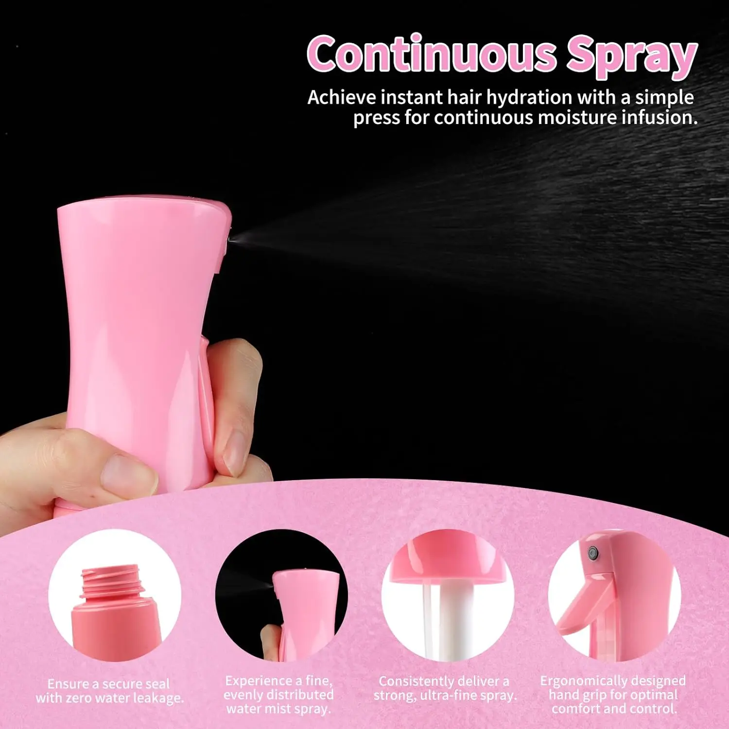 مجموعة تصفيف الشعر مكونة من 11 قطعة: زجاجة رذاذ الماء، فرشاة شعر مجوفة، فرشاة شامبو، مشط ذيل الفئران، مشط شعر ذو أسنان واسعة #2