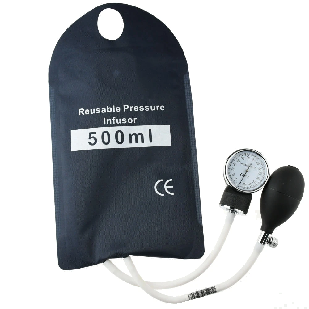 Medical Pressure Infusion Bag  500ml For QUALITY FLUID With Gauge And Bulb