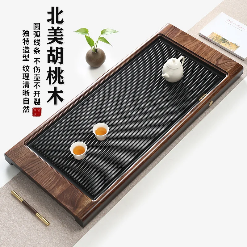 Imported black walnut tea tray German bakelite household dry brewing simple tea table high-end kung fu set