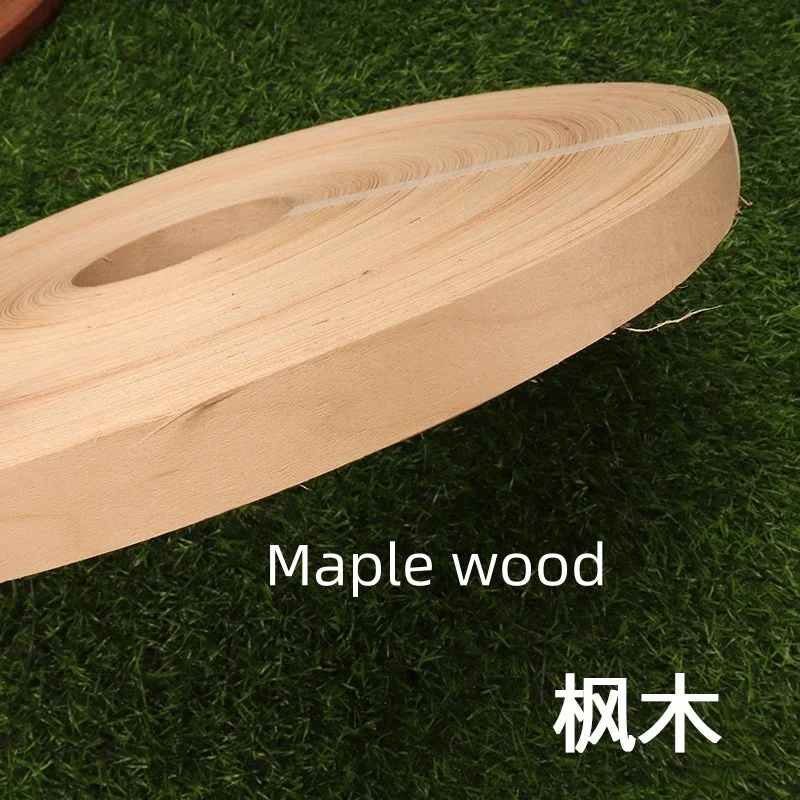 2x2500cm T0.5mmWood Veneer Roll Natural edge banding with red oak, Sabri black walnut, maple wood veneer edge banding image 5