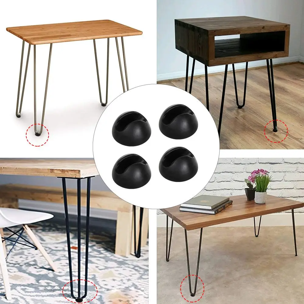 4Pcs/set Durable Non-Slip Floor Protector Wear-resistant Hairpin Chair Leg Caps Anti-slip Pad Table Pads Furniture Feet Covers