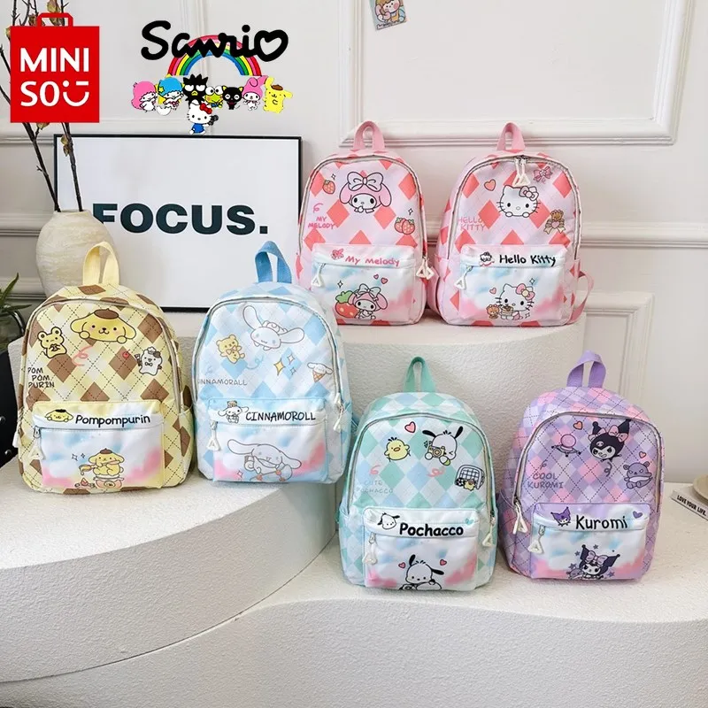 

MINISO 2024 New Women's Beach Bag Fashionable High Quality Girl Handbag Cartoon Multi Functional Storage Woven Women's Bag