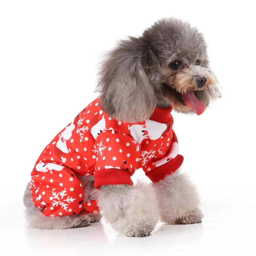 

Dog Christmas Clothes Warm Santa Design for Puppy Comfortable Lightweight Acrylic Fabric Great for Walking Jogging Special