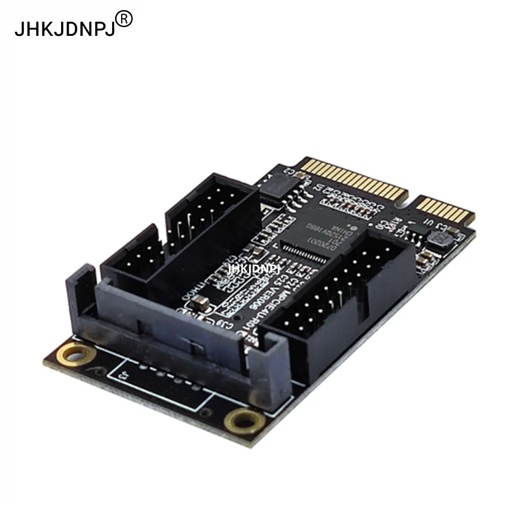 Mini PCI-E Dual-port 19PIN Expansion Card 4-Port Adapter D720201 for Desktop 5Gbps