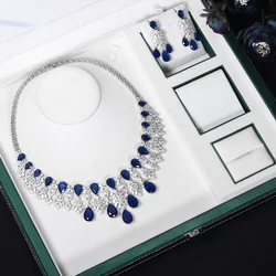 JEWEL Luxury Necklace Earrings Cubic Zirconia Jewelry Sets For Women Crystal Set Wedding Engagement Party Dubai Accessories