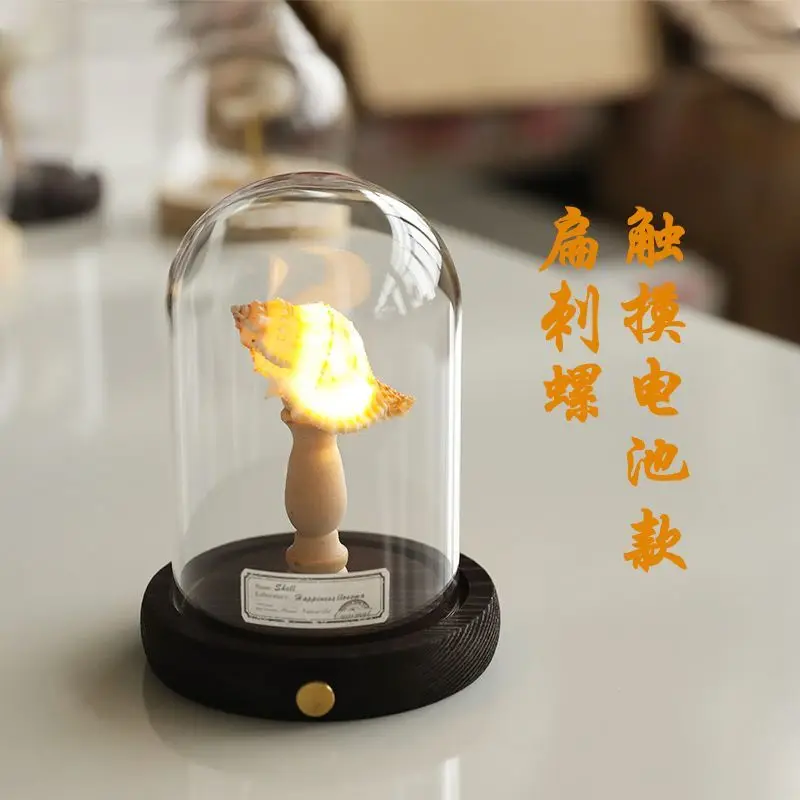 Fun Creative Retro Seashell Urchin Conch Night Light, DIY Atmosphere Bedroom Decor for Girls, Healing Sleep Lamp Gift