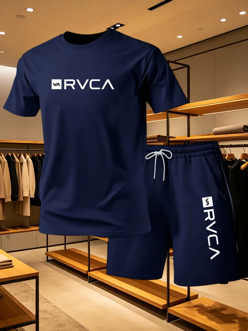 Hot Sale 2026 Men's T-Shirts Sets O-Neck Short Sleeve+Sports Shorts Quick Dry Casual Street Fashion Home Outdoor Running 2 Piece