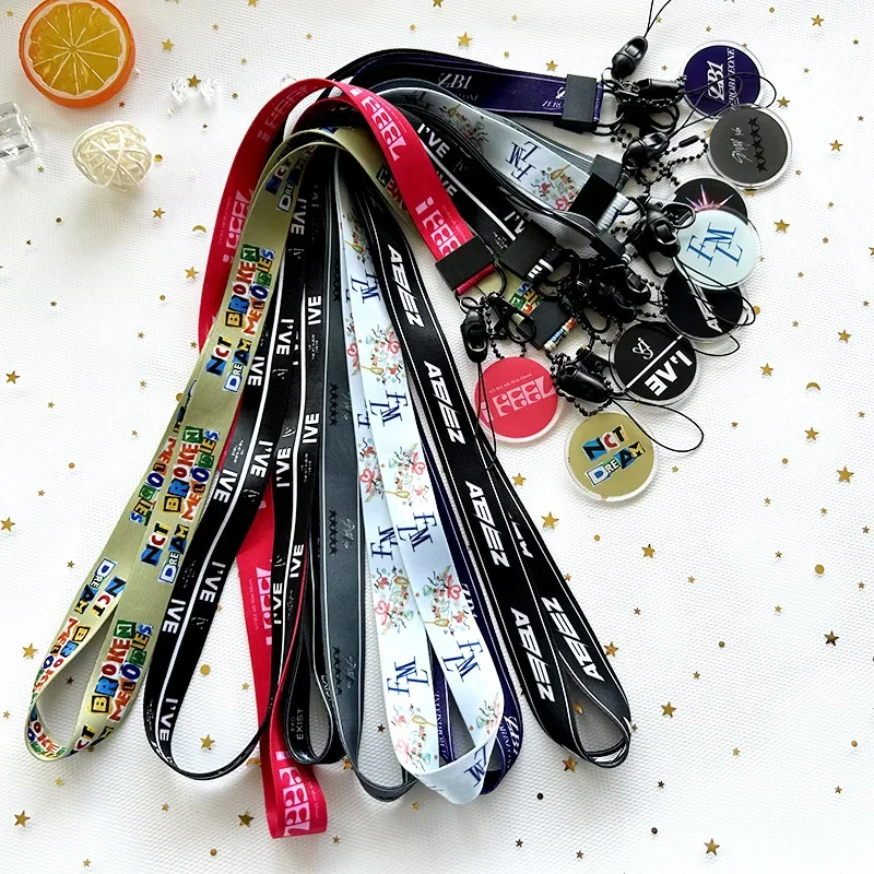 KPOP ZB1 IVE RIIZE GIDLE 5 ROCK star Dream Long Lanyard Keychain Acrylic Key Ring Holder Gifts Car Bag Charm Accessories