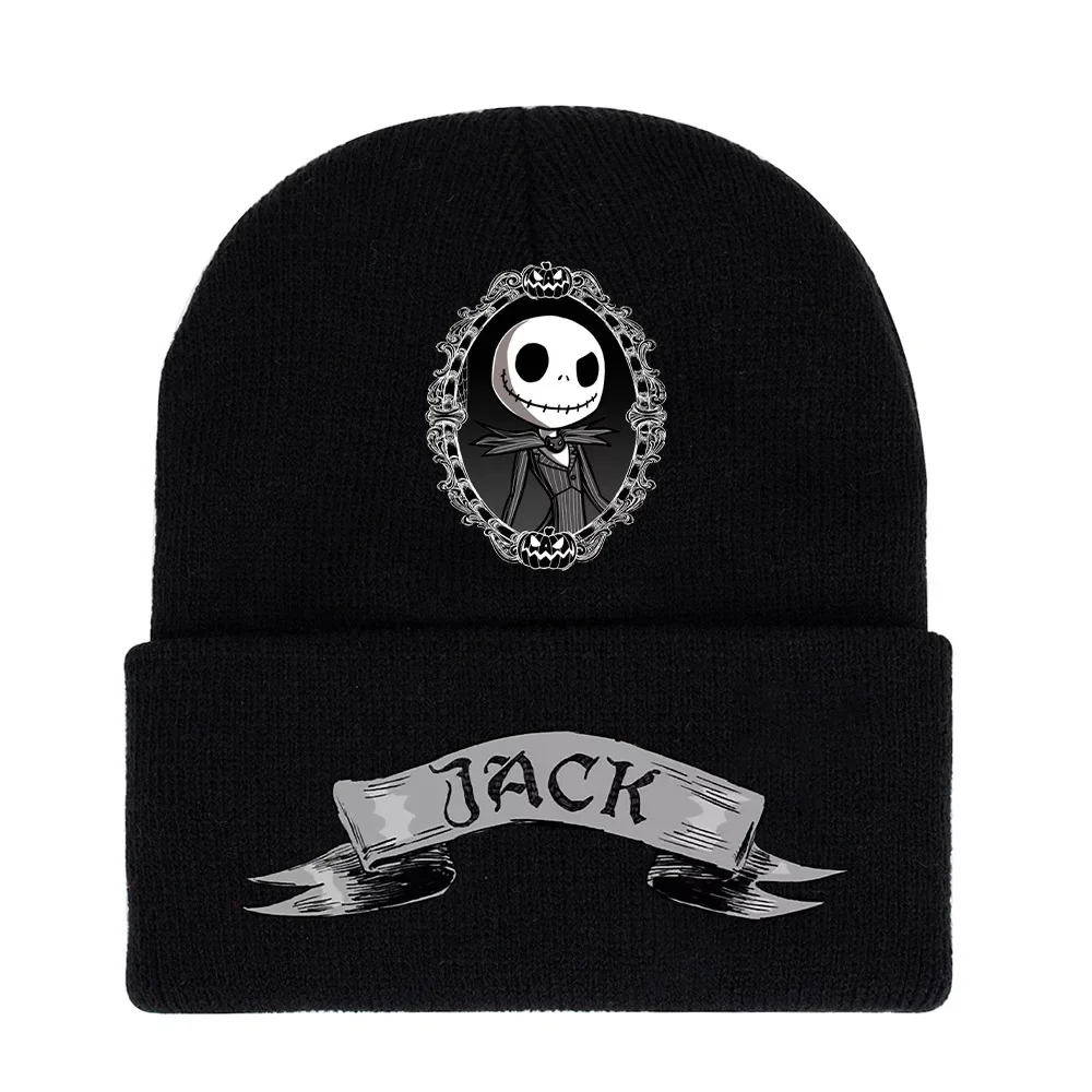 Pesadilla antes de Navidad Jack Skellington Sally gorro tejido hip-hop Halloween hombres mujeres cálido gorro de Anime regalo de invierno