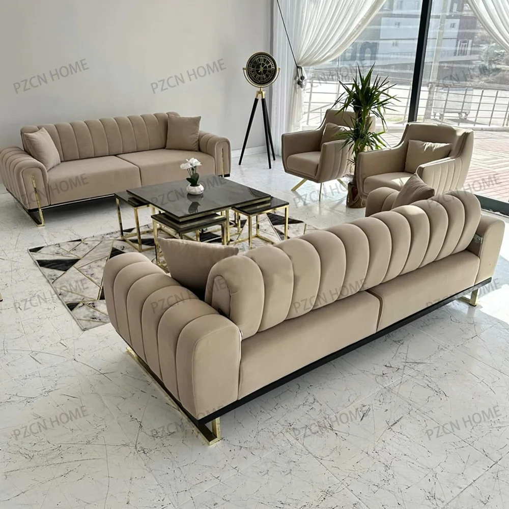 

Modern Sofas Bed for Living Room Sofas Set Furniture Velvet Fabric Nordic Luxury Couch Sectional Furniture Living Room Sofa
