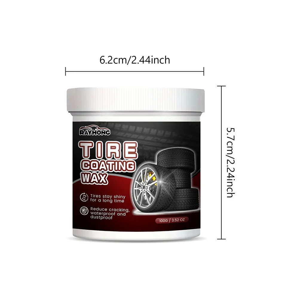 100g Auto Tire Cleaning Wax Rust Removal Car Detailing Rim Cleaner Brightening Renovate Tire Gloss Coating Auto Tire Maintenance