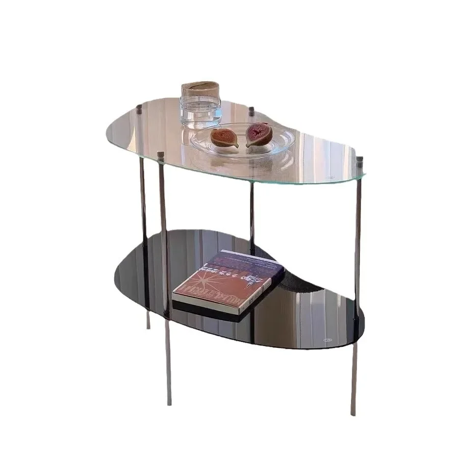

Light luxury acrylic table Korean style small apartment multi-layer coffee table living room corner table