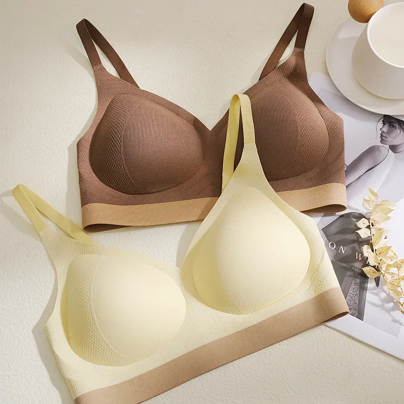 Shantou Wireless Bra No Trace Fixed Cup Squeezes Side Breasts Prevents Sagging Large Chest Appears Small Adjustable Bra