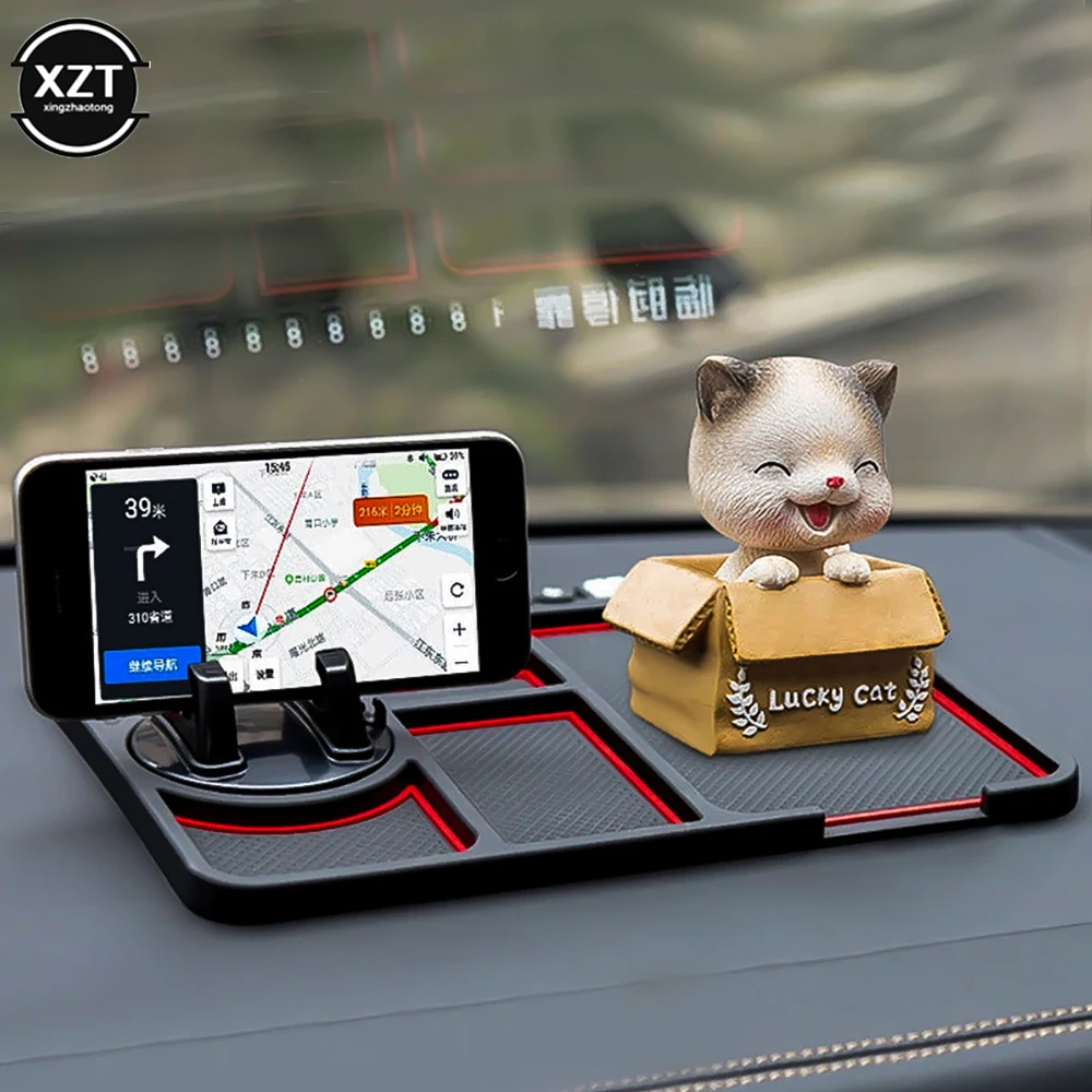 

Car Silicone Parking Card Anti-slip Mat Multi-function Auto Dashboard Support Navigation Frame Mobile Phone Holders GPS Brackets