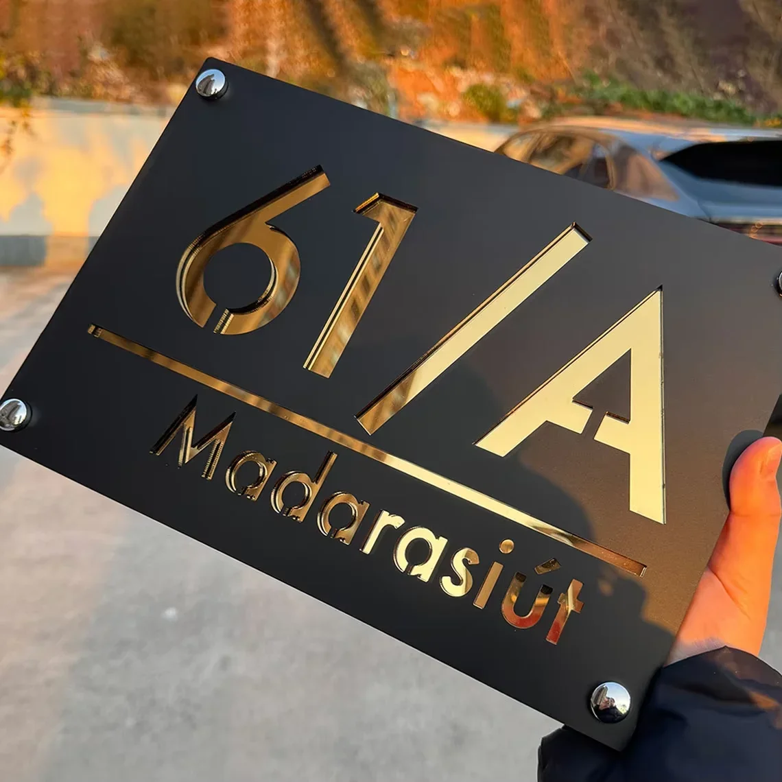 Customized Outdoor House Number Sign 3D Laser Cut Acrylic Plate Waterproof Address Street Waterproof Plate for Home&Garden
