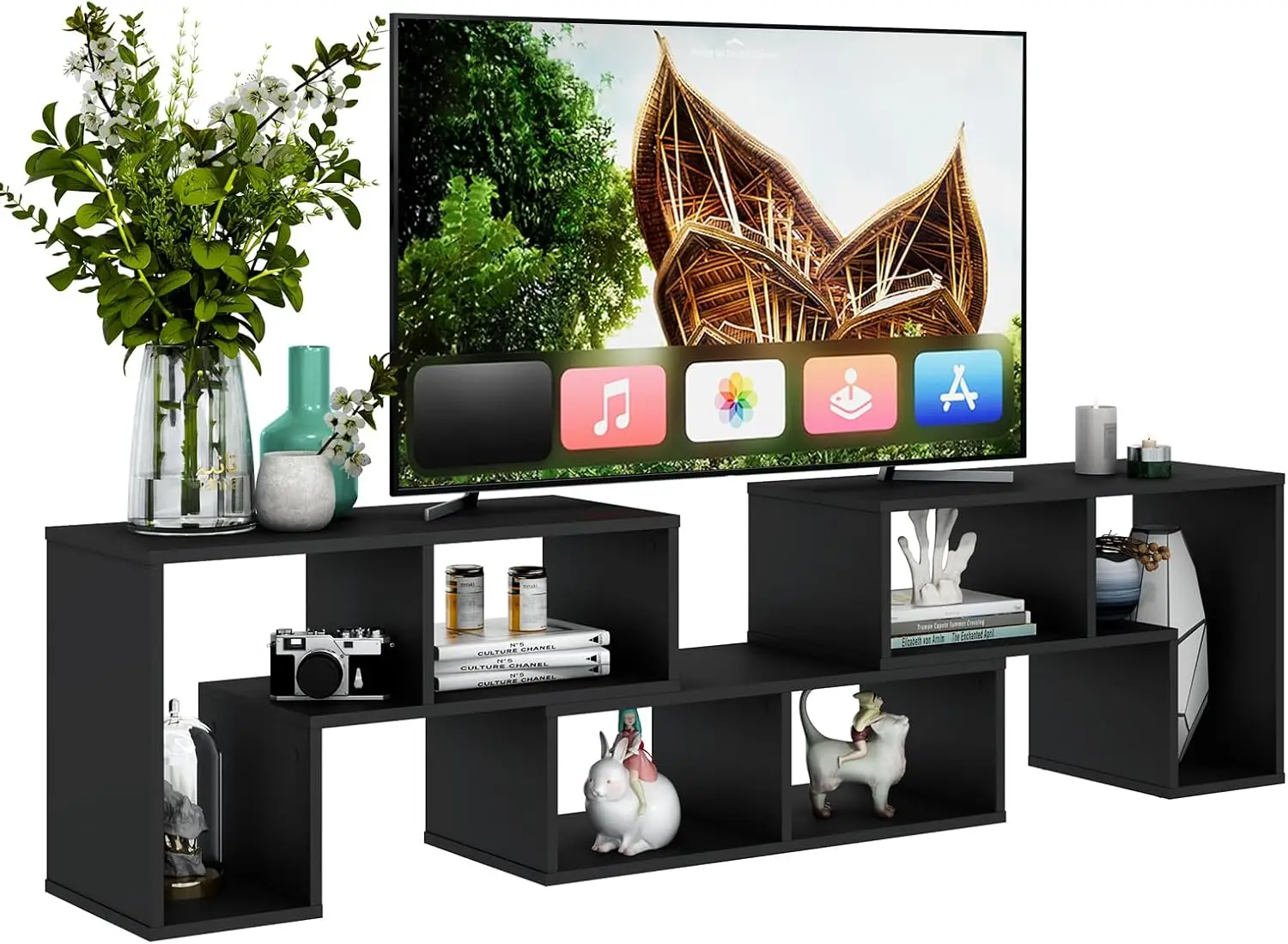 3 Pieces Console TV Stand, Free-Combination Entertainment Center for 50 55 60 65 Inch TV, Minimalist Modern TV Media Stand,