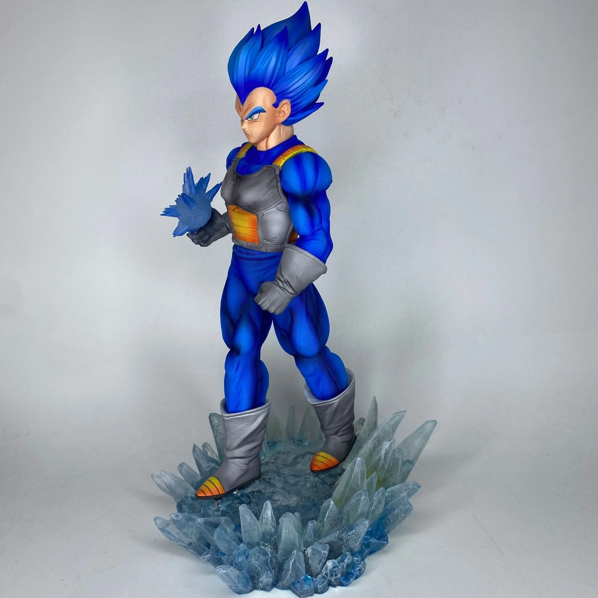 34cm Dragon Ball Vegeta Double Head Super Saiyan Figure With Light Anime Periphery Collection Statue Desktop Ornament Toy