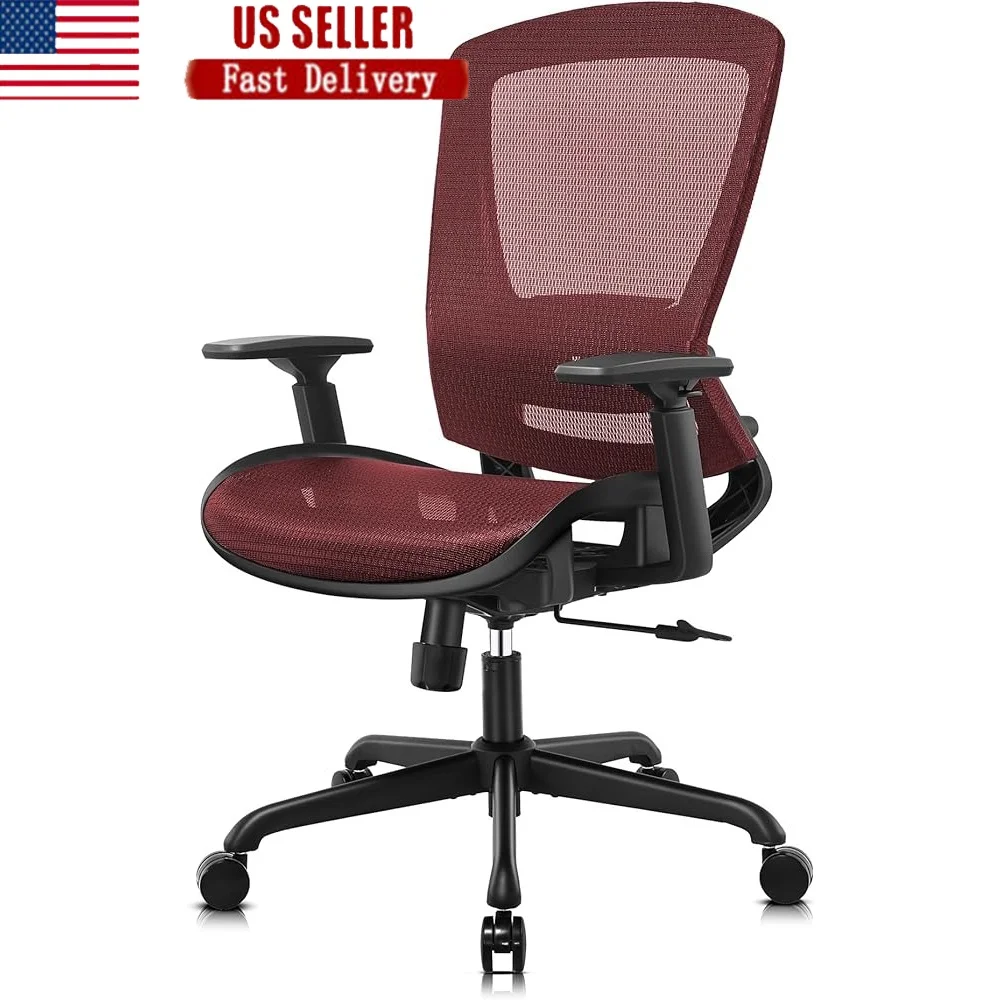 

Ergonomic Mesh Office Chair Adjustable Lumbar Support Breathable Backrest Recline Function Task Chair with Armrests