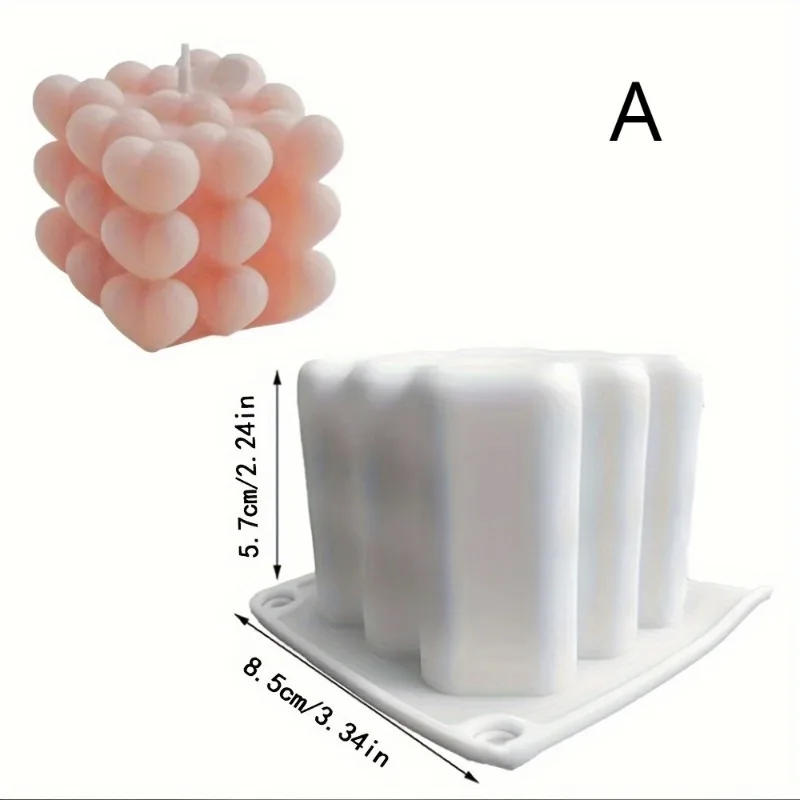 New Heart-shaped Magic Ball Silicone Candle Mold DIY Pyramid Honeycomb Candle Making Soap Resin Mold Gift Crafts Home Decoration