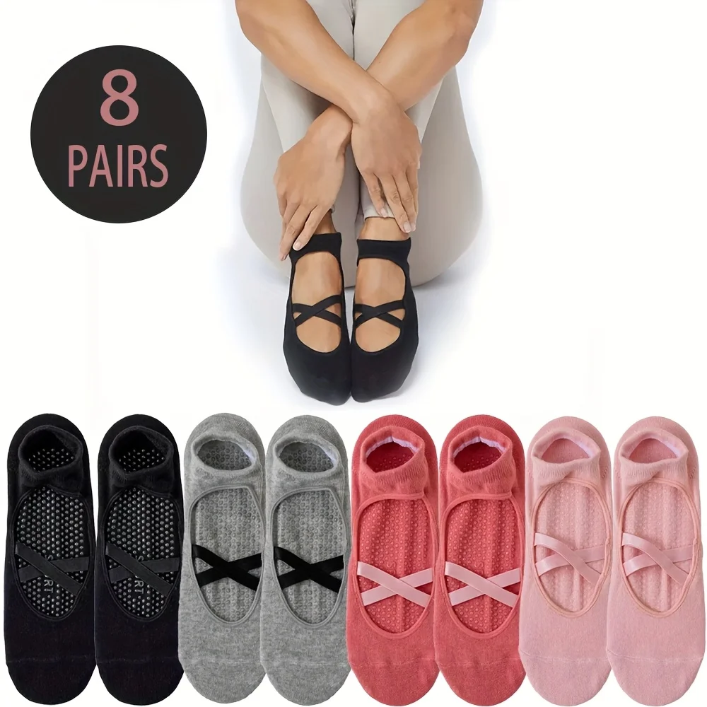 Women's non slip yoga socks with sports grip, ideal gift for running, gym, Pilates, ballet, and floor exercises