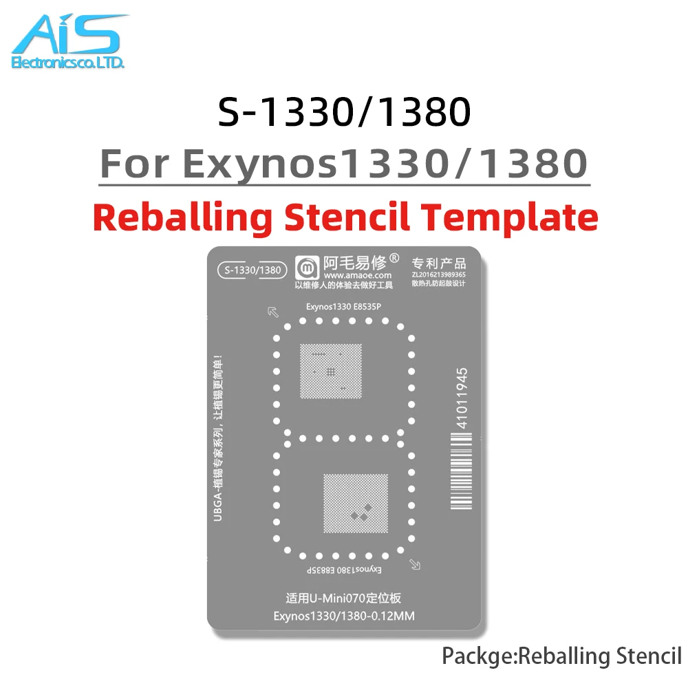 CPU BGA Reballing Stencil Template For Samsung Galaxy A17 A54 A35 A71 A51 5G Note9 Tab S9 FE Plus Exynos 1330 1380 880 980 9810
