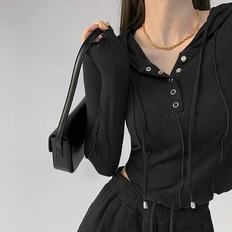 

Spring Autumn Korean Women Hooded Sweatshirt Long Sleeve Tops Y2k Clothes Korean Casual Woman Tshirts Mujer 후드티