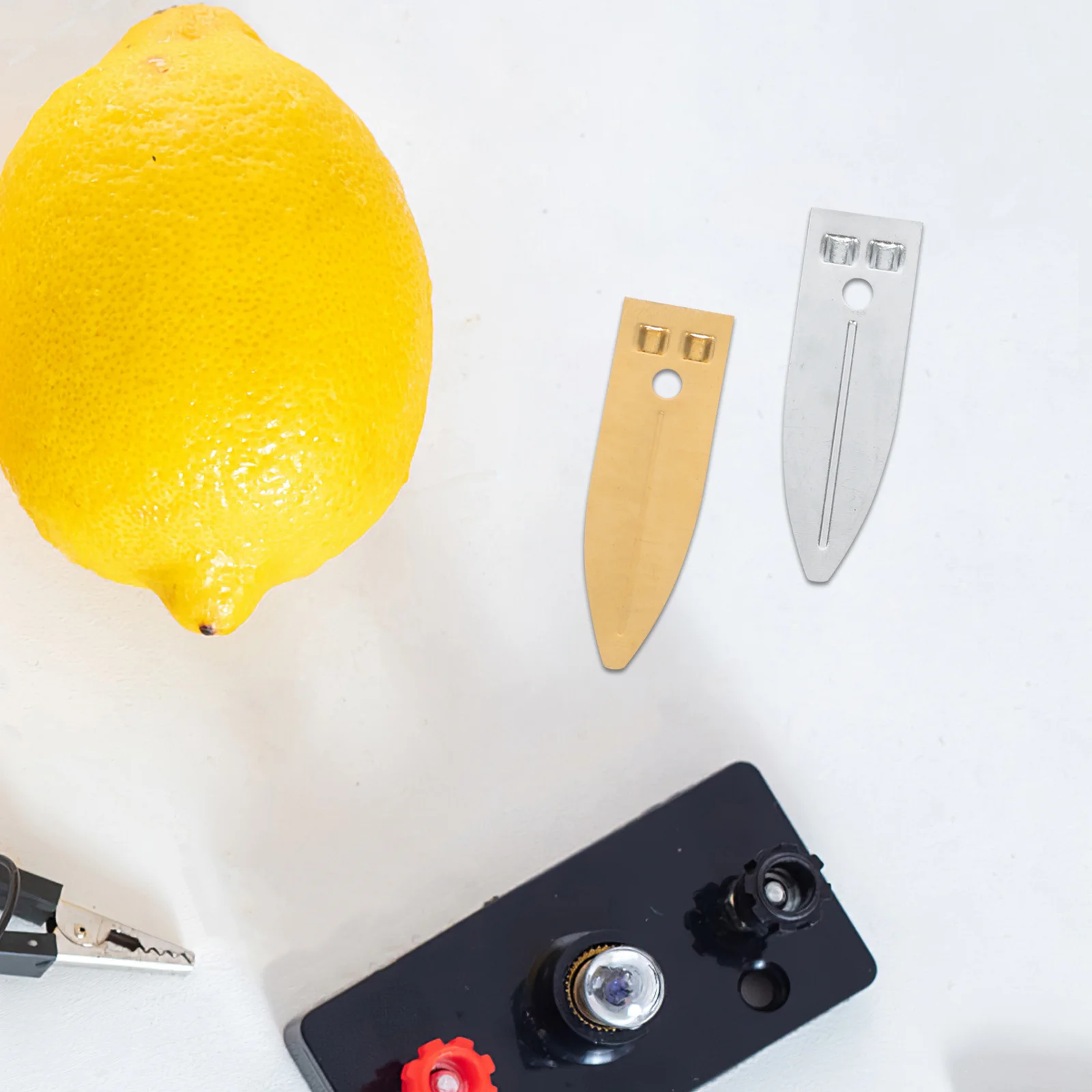 

12Pairs Zinc Copper Electrode Strips DIY Fruit Copper Anode Sheets Scientific Experiment Electroplating Plates