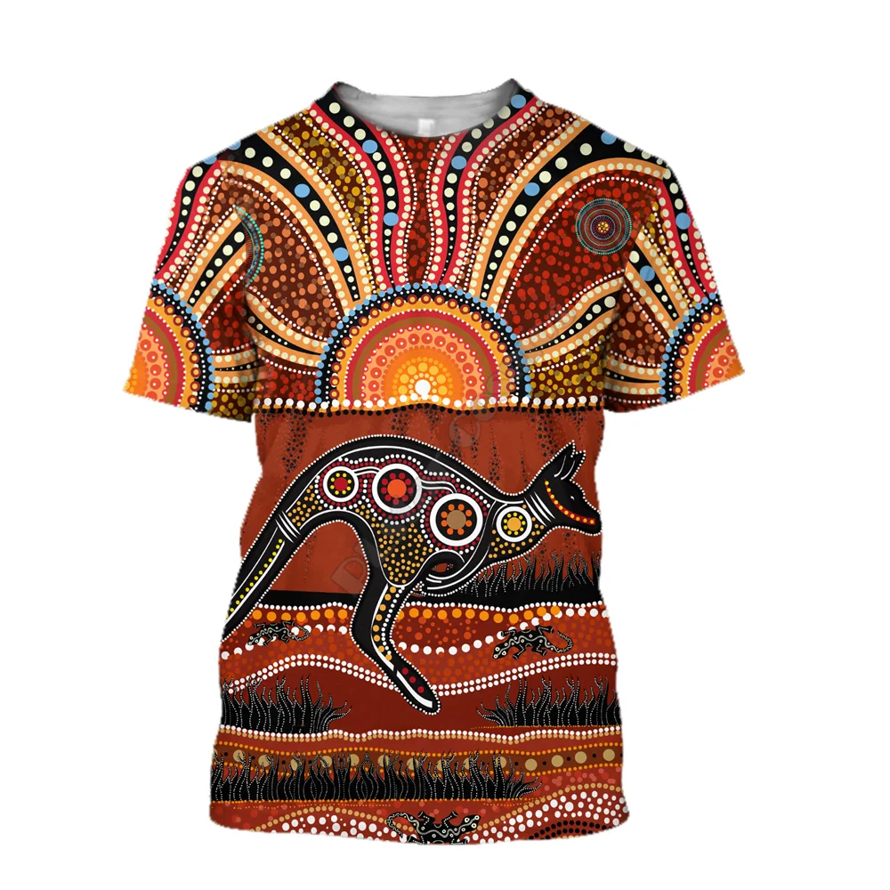 Purple Lizard 3D Printed Australian Aboriginal Men's and Women's T-shirts, Summer Casual Wear