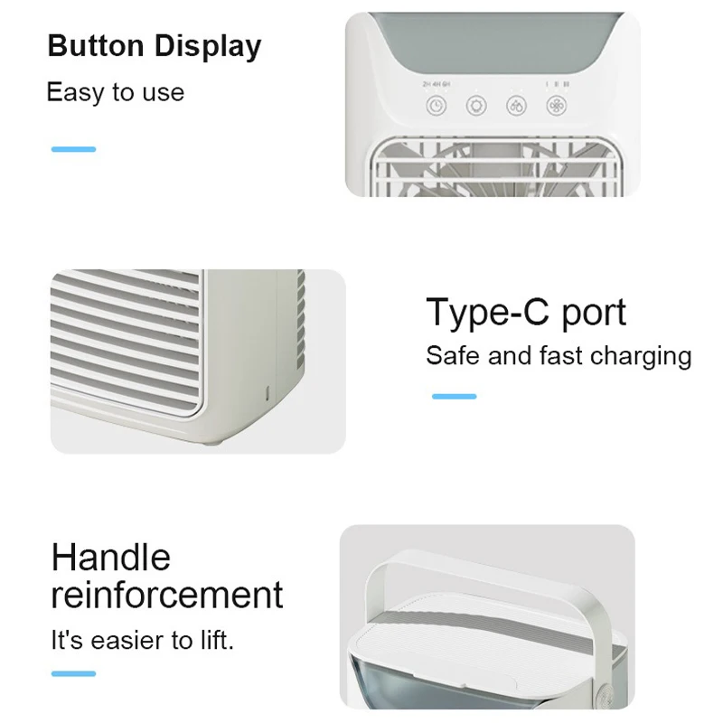 Air Conditioners Desktop Air Conditioners fan Portable Small Mini spray water AC with Timer Small Room Air Conditioners for Room