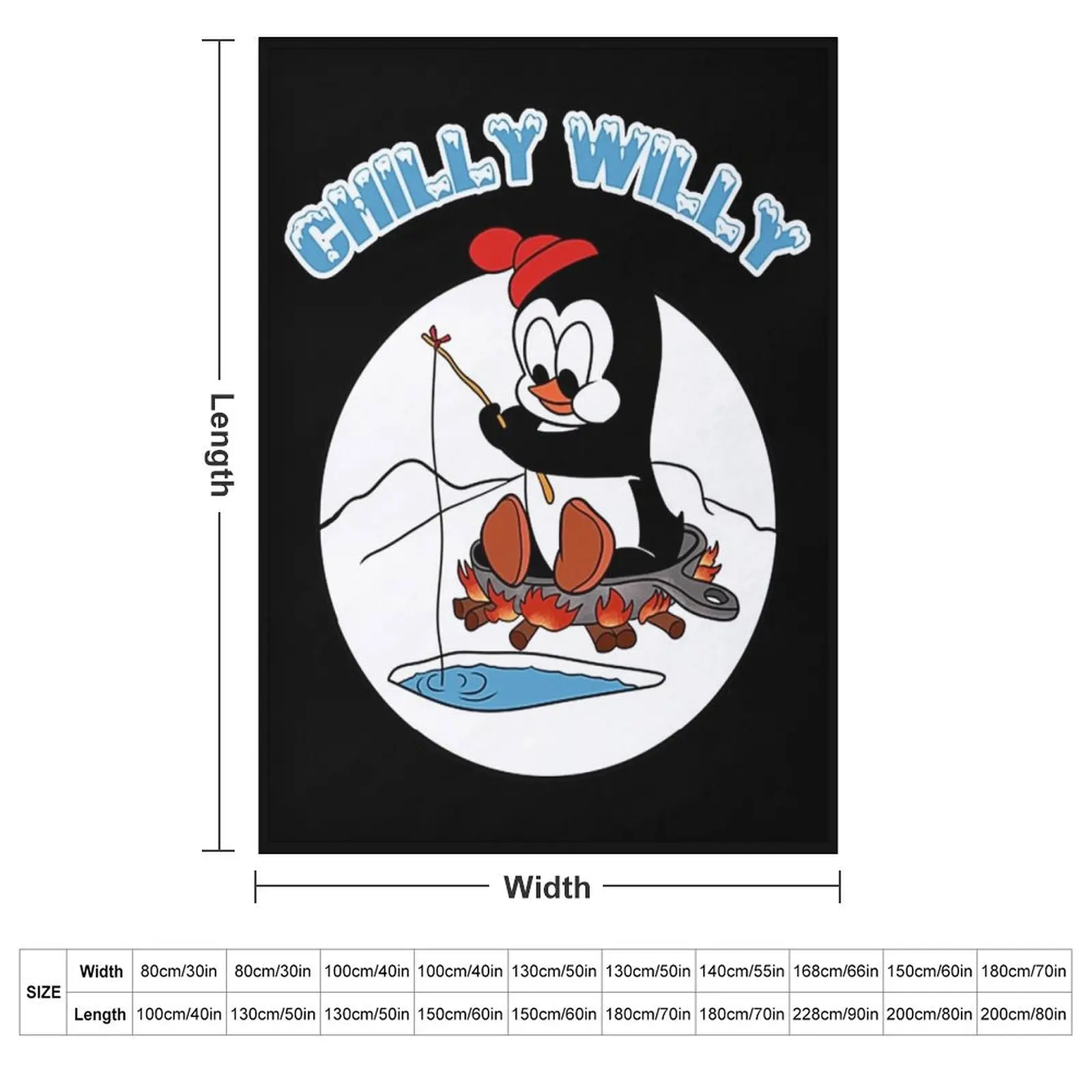 Chilly Willy Throw Blanket couch cozy soft plush fuzzy picnic outdoor blanket
