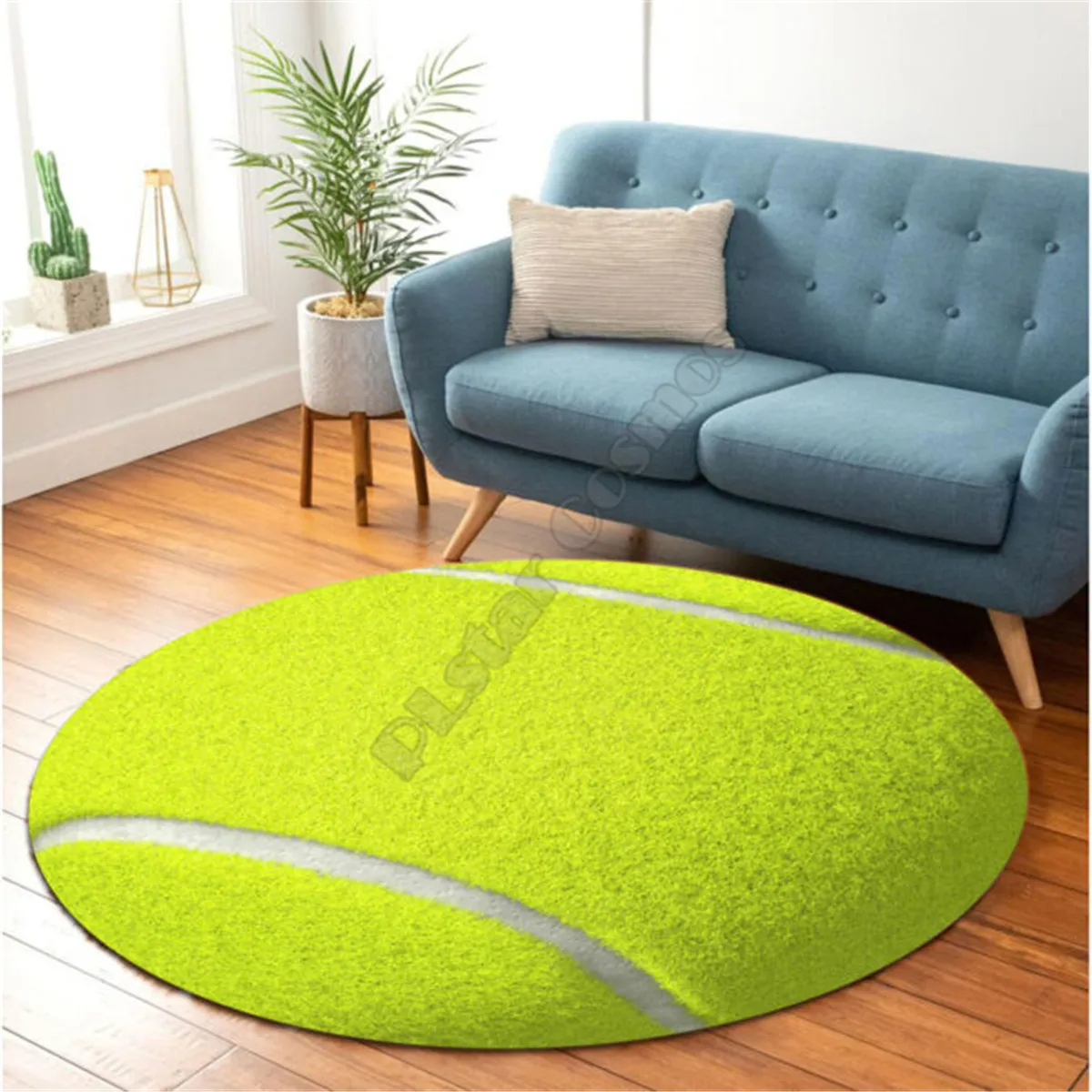 Love Tennis Ball Premium Round Rug 3D Printed Rug Non-slip Mat Dining Living Room Soft Bedroom Carpet 08