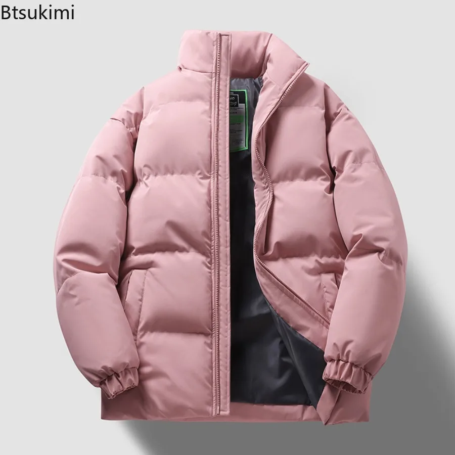 Down Cotton Jackets Men's Winter Thickened Cotton-padded Coats New Men and Women Stand Collar Casual Warm Parkas Couple Clothes