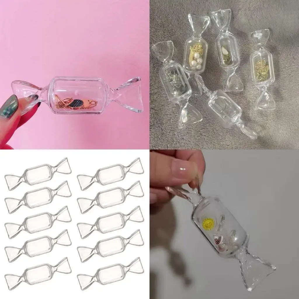  Plastic Containers Candy Shaped Jewelry Box Mini Clear Jewelry for Case