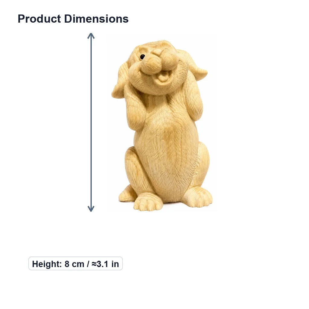 Hand-Carved Boxwood Golden Retriever Dog Figurine Cute Zodiac Puppy Ornament for Home Office Desk Tabletop Collectible Decor
