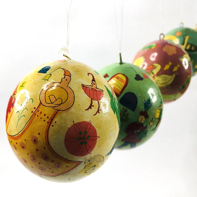 Dekorasi Natal 7CM "12" Hari Bola Pola Multi-warna Dibungkus Kertas Desain Pintar