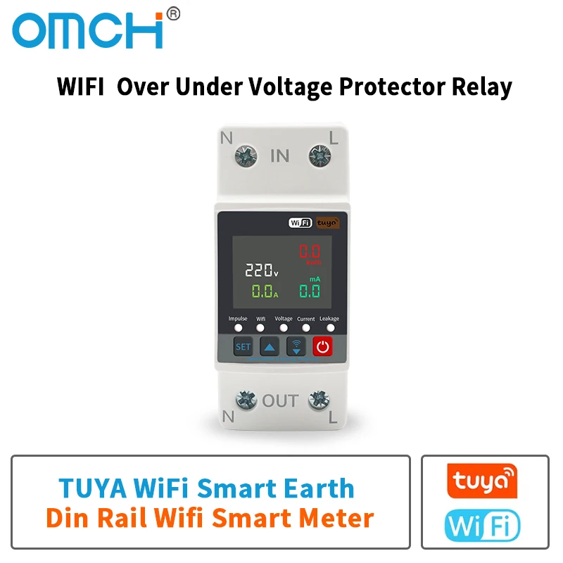 

OMCH 63A TUYA WIFI Smart Din Rail Over Under Voltage Limit Protection Relay for Home/Industrial Use