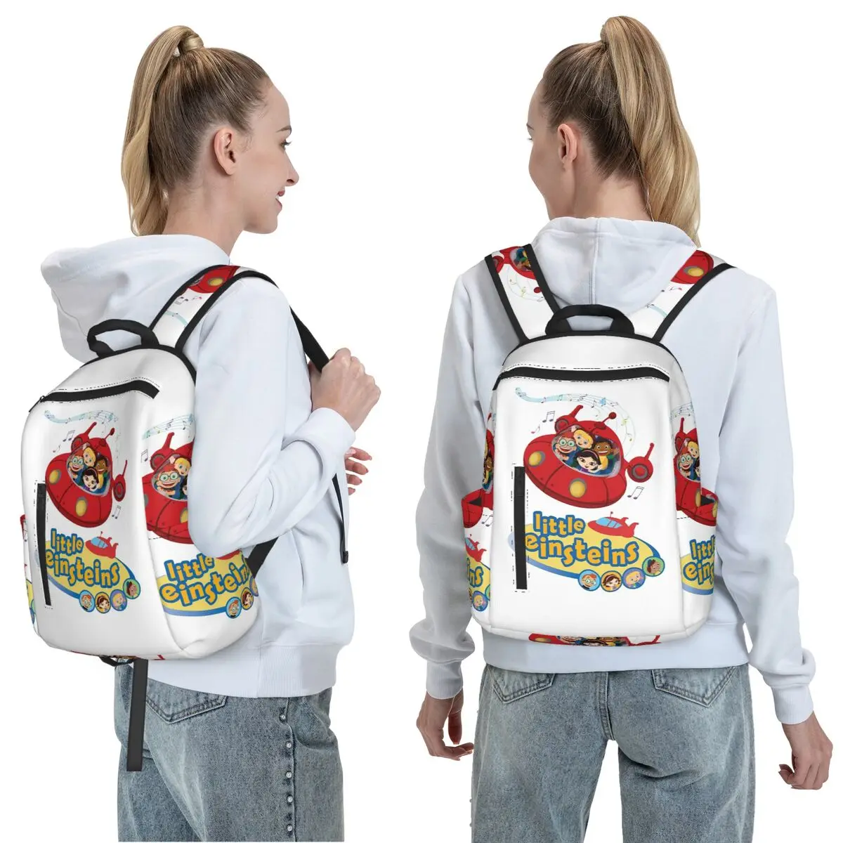 Funny Little Einsteins Clothes Little Einsteins Car Backpack Daypack Large Capacity Kids BookBag School Bag Shoulder Bags
