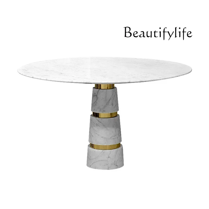 Italian light luxury dining table living room hotel creative heterosexual reception table casual negotiation guest table  chairs