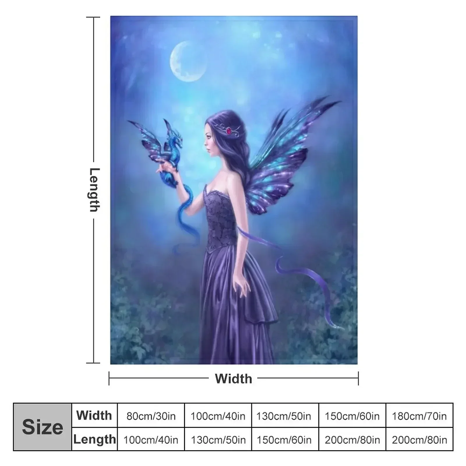 Iridescent Fairy & Dragon Throw Blanket Loose Sofas Tourist Travel Blankets